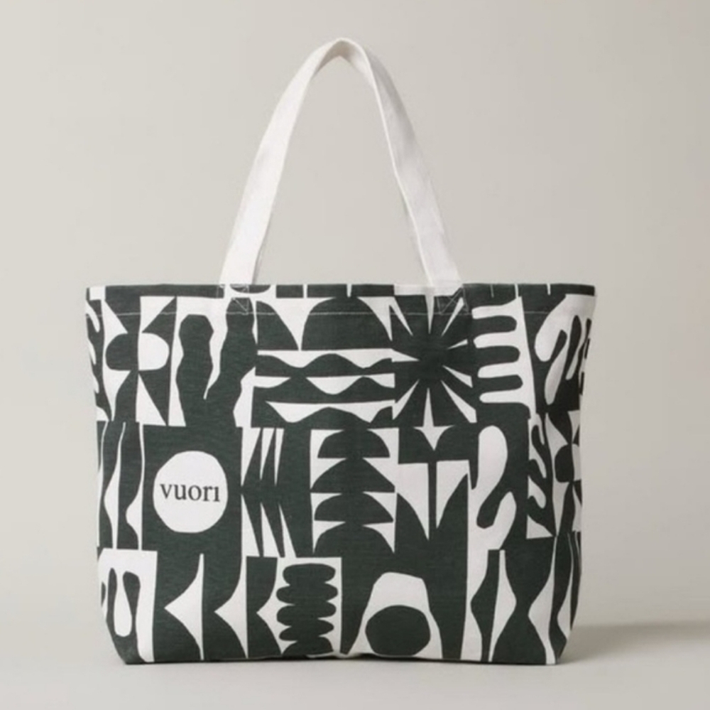Vuori Canvas Tote Limited Edition Large Color White & Green